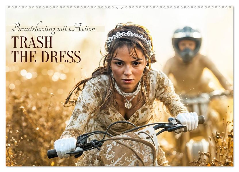 Trash The Dress - Brautshooting mit Action (Wandkalender 2027 DIN A2 quer) CALVENDO Monatskalender