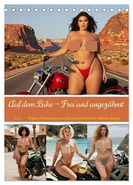 Auf dem Bike - Frei und ungezähmt (Tischkalender 2027 DIN A5 hoch) CALVENDO Monatskalender
