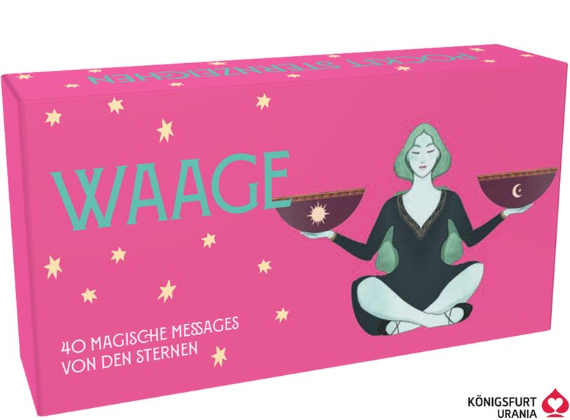 Sternzeichen Waage 40 Karten in Magnetschachtel mit Metallicfolie - Magische Messages von den Sternen