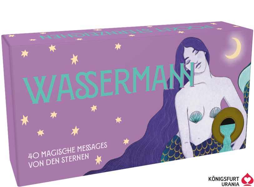 Sternzeichen Wassermann - 40 Karten in Magnetschachtel mit Metallicfolie - Magische Messages von den Sternen