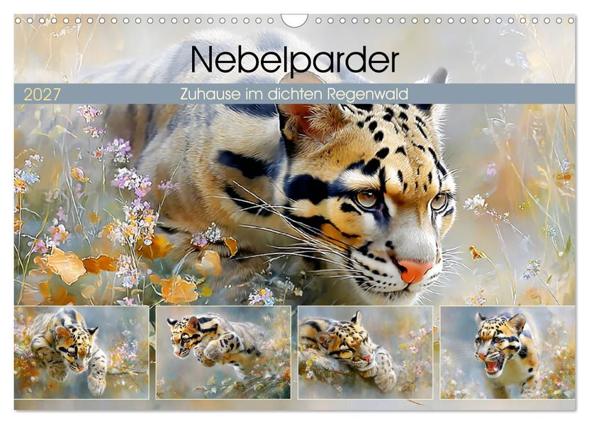 Nebelparder. Zuhause im dichten Regenwald (Wandkalender 2027 DIN A3 quer) CALVENDO Monatskalender
