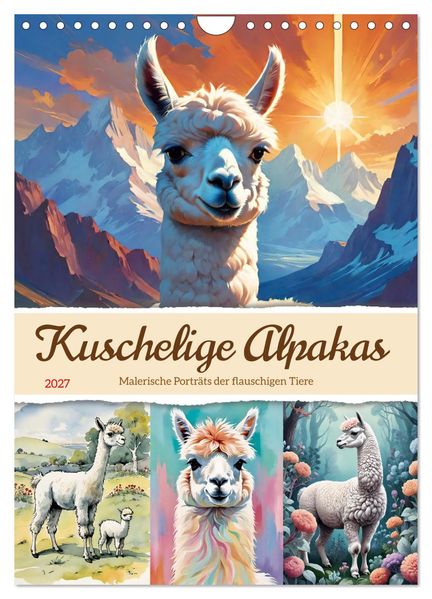 Kuschelige Alpakas (Wandkalender 2027 DIN A4 hoch) CALVENDO Monatskalender