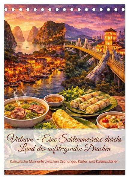 Vietnam - Eine Schlemmerreise durchs Land des aufsteigenden Drachen (Tischkalender 2027 DIN A5 hoch) CALVENDO Monatskalender