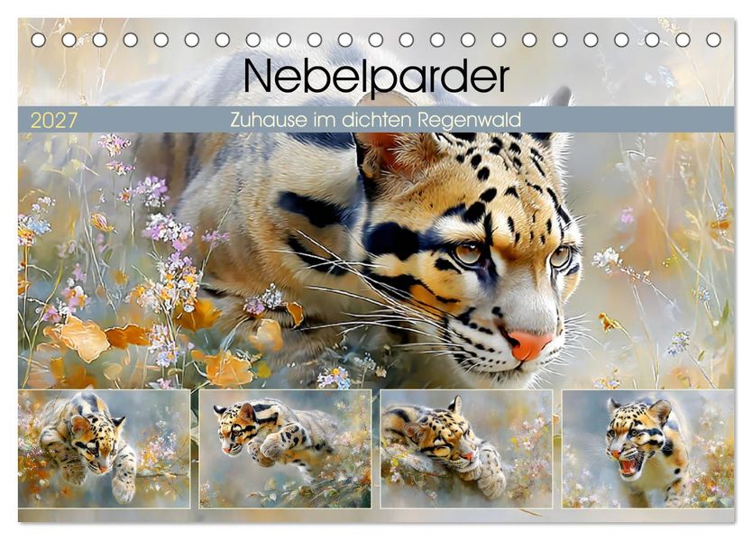 Nebelparder. Zuhause im dichten Regenwald (Tischkalender 2027 DIN A5 quer) CALVENDO Monatskalender
