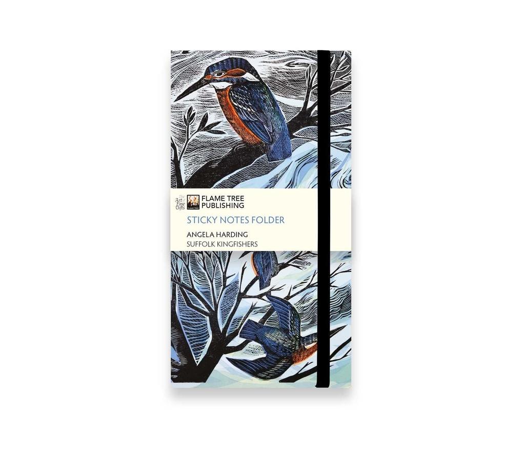 Angela Harding: Suffolk Kingfishers Flame Tree Sticky Notes Folder
