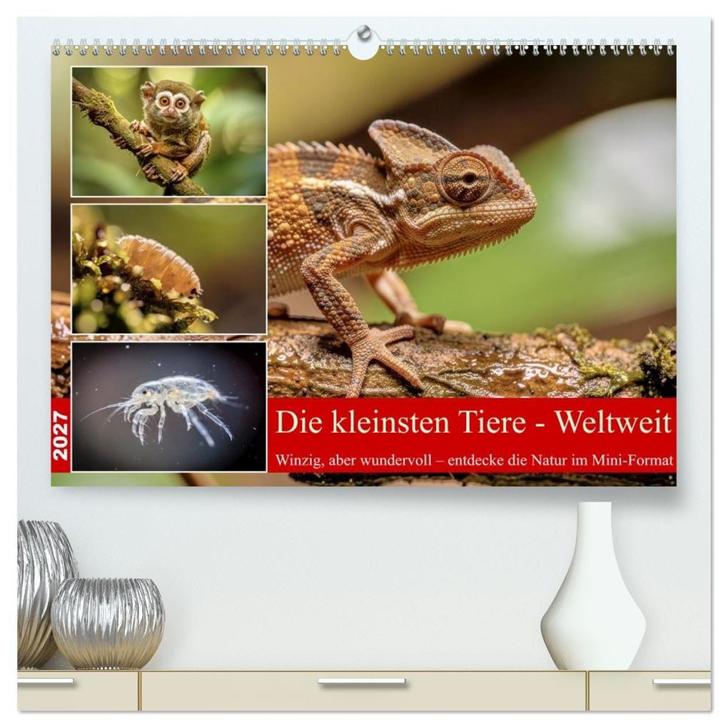 Die kleinsten Tiere - Weltweit (hochwertiger Premium Wandkalender 2027 DIN A2 quer) Kunstdruck in Hochglanz