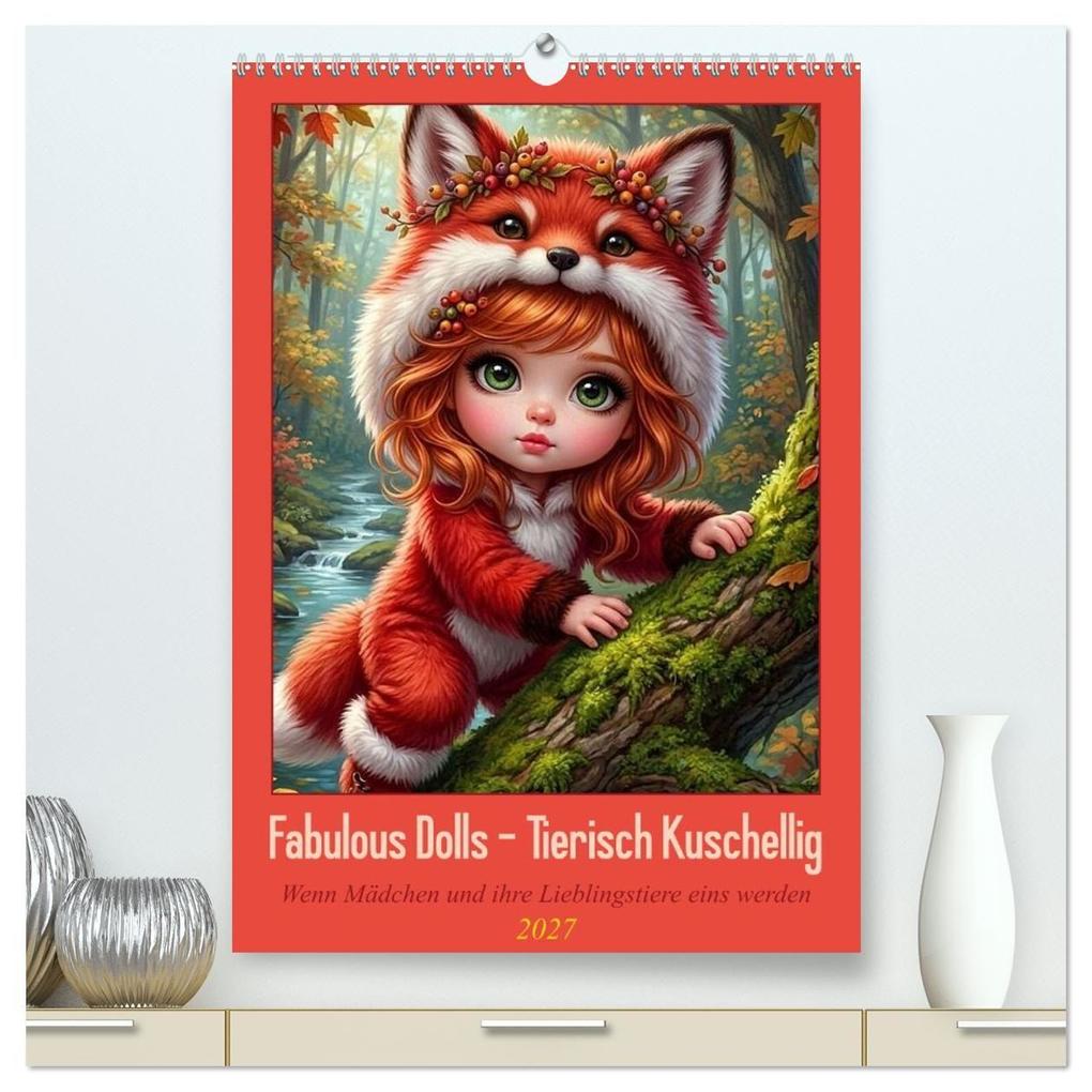 Fabulous Dolls - Tierisch Kuschellig (hochwertiger Premium Wandkalender 2027 DIN A2 hoch) Kunstdruck in Hochglanz
