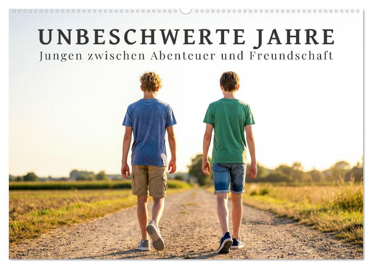 Unbeschwerte Jahre - Jungen zwischen Abenteuer und Freundschaft (Wandkalender 2027 DIN A2 quer) CALVENDO Monatskalender