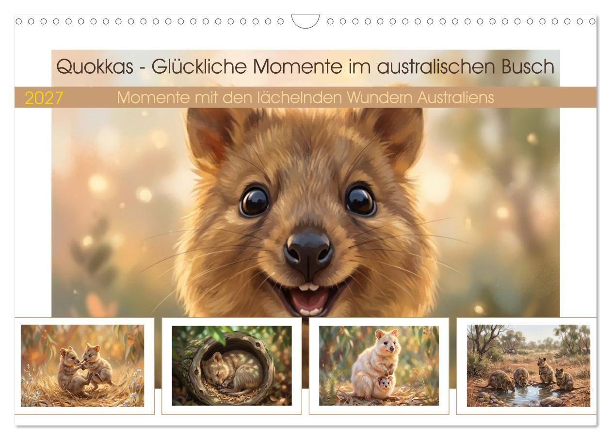 Quokkas - Glückliche Momente im australischen Busch (Wandkalender 2027 DIN A3 quer) CALVENDO Monatskalender