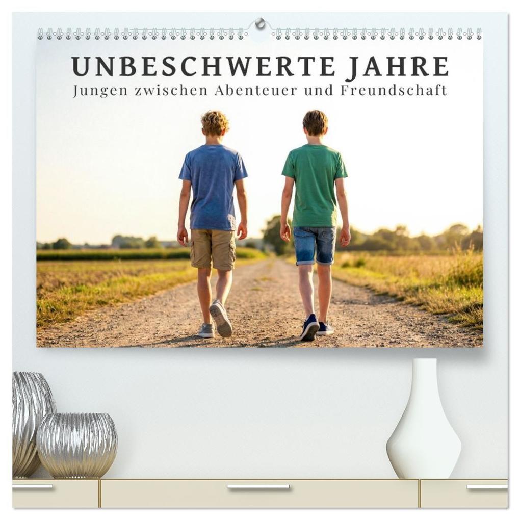 Unbeschwerte Jahre - Jungen zwischen Abenteuer und Freundschaft (hochwertiger Premium Wandkalender 2027 DIN A2 quer) Kunstdruck in Hochglanz