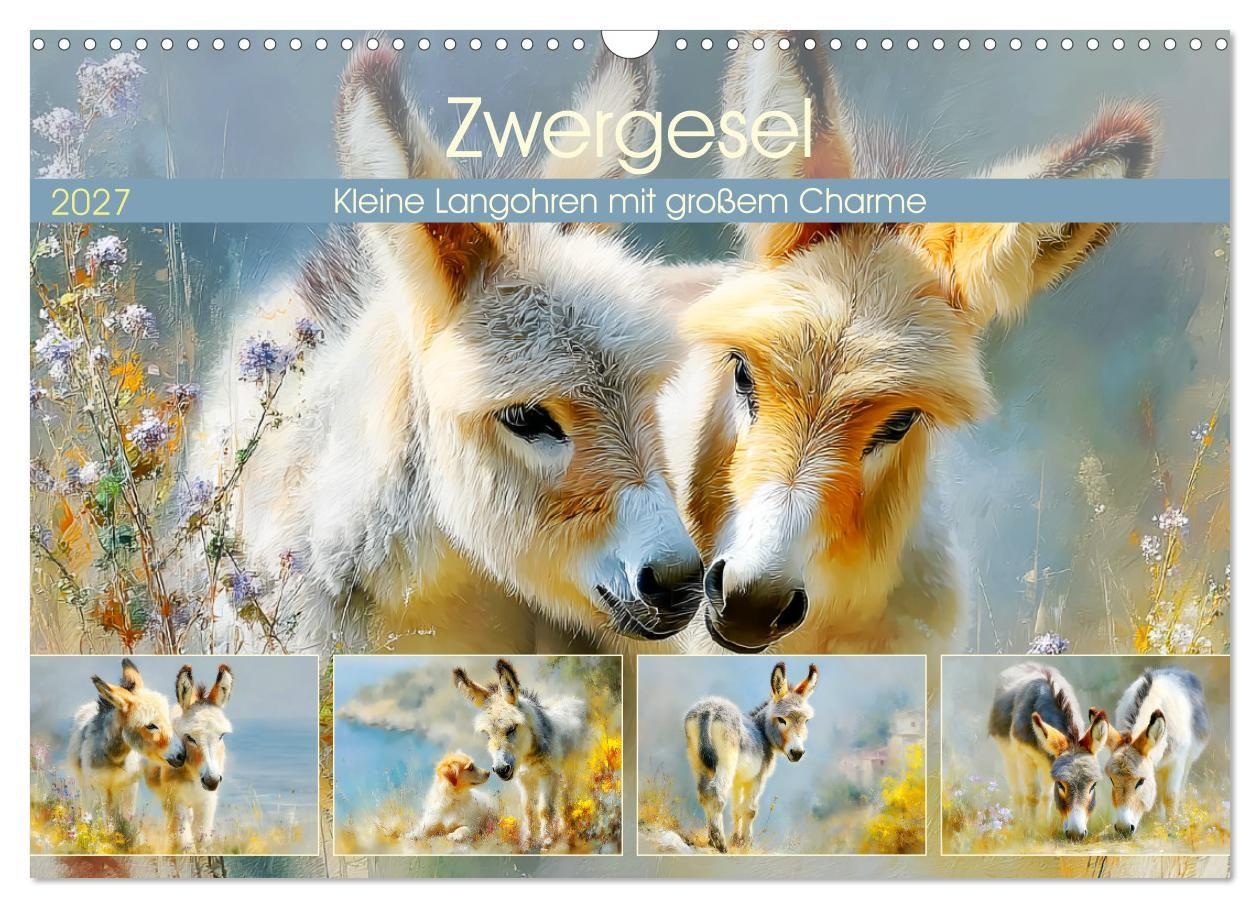 Zwergesel. Kleine Langohren mit großem Charme (Wandkalender 2027 DIN A3 quer) CALVENDO Monatskalender