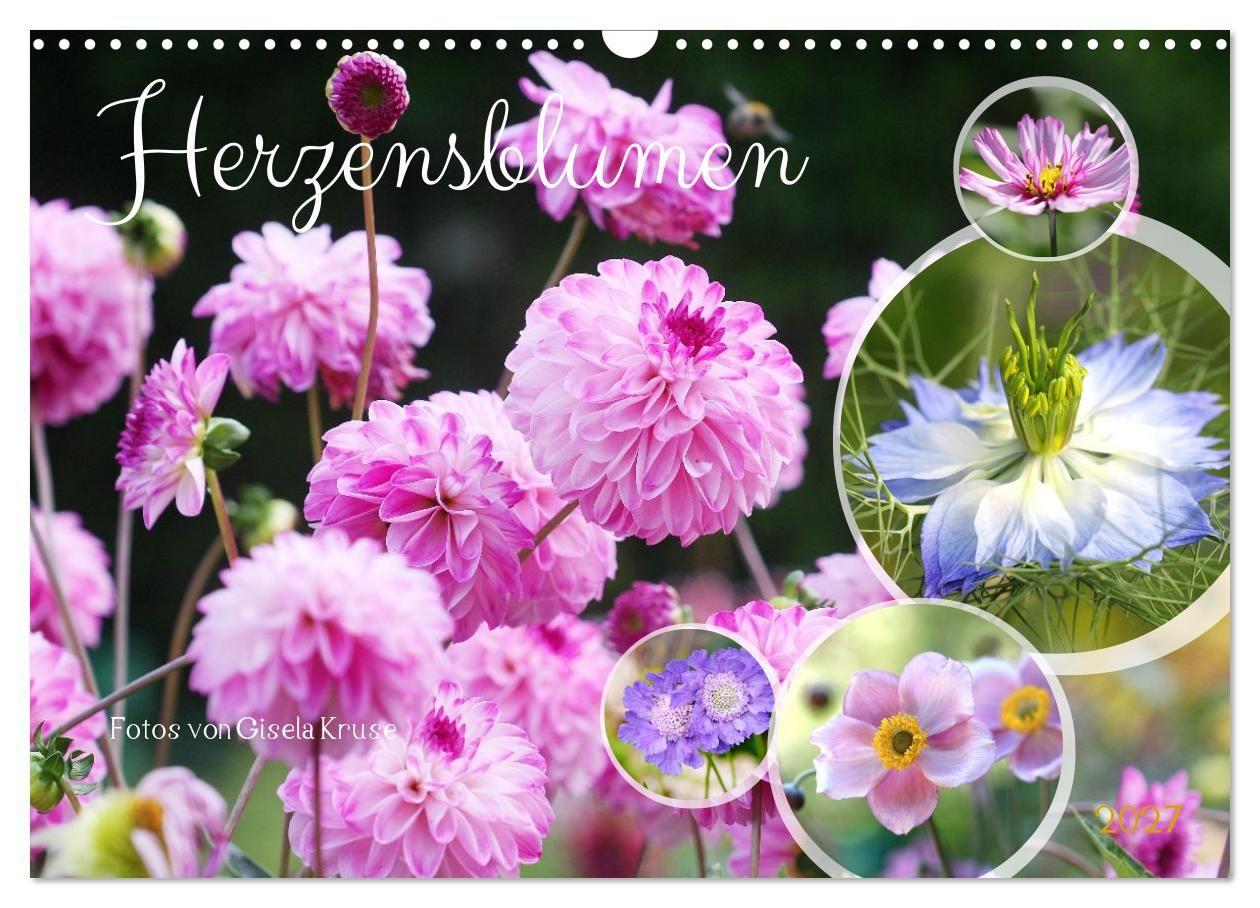 Herzensblumen (Wandkalender 2027 DIN A3 quer) CALVENDO Monatskalender