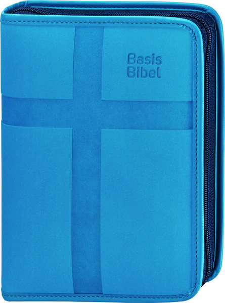 BasisBibel. Die Kompakte. Kunstlederhülle mit Reißverschluss. hellblau