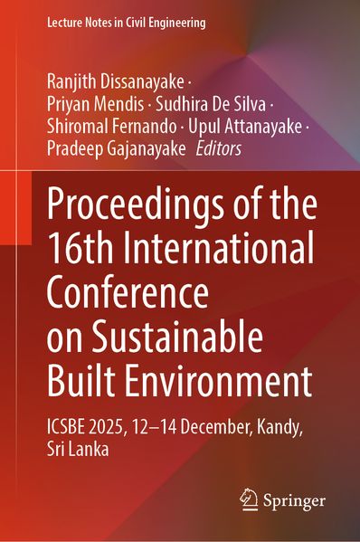 Proceedings of the 16th International Conference on Sustainable Built Environment