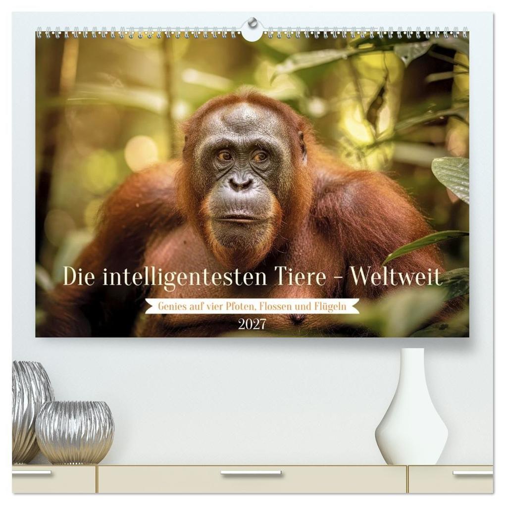 Die intelligentesten Tiere - Weltweit (hochwertiger Premium Wandkalender 2027 DIN A2 quer) Kunstdruck in Hochglanz