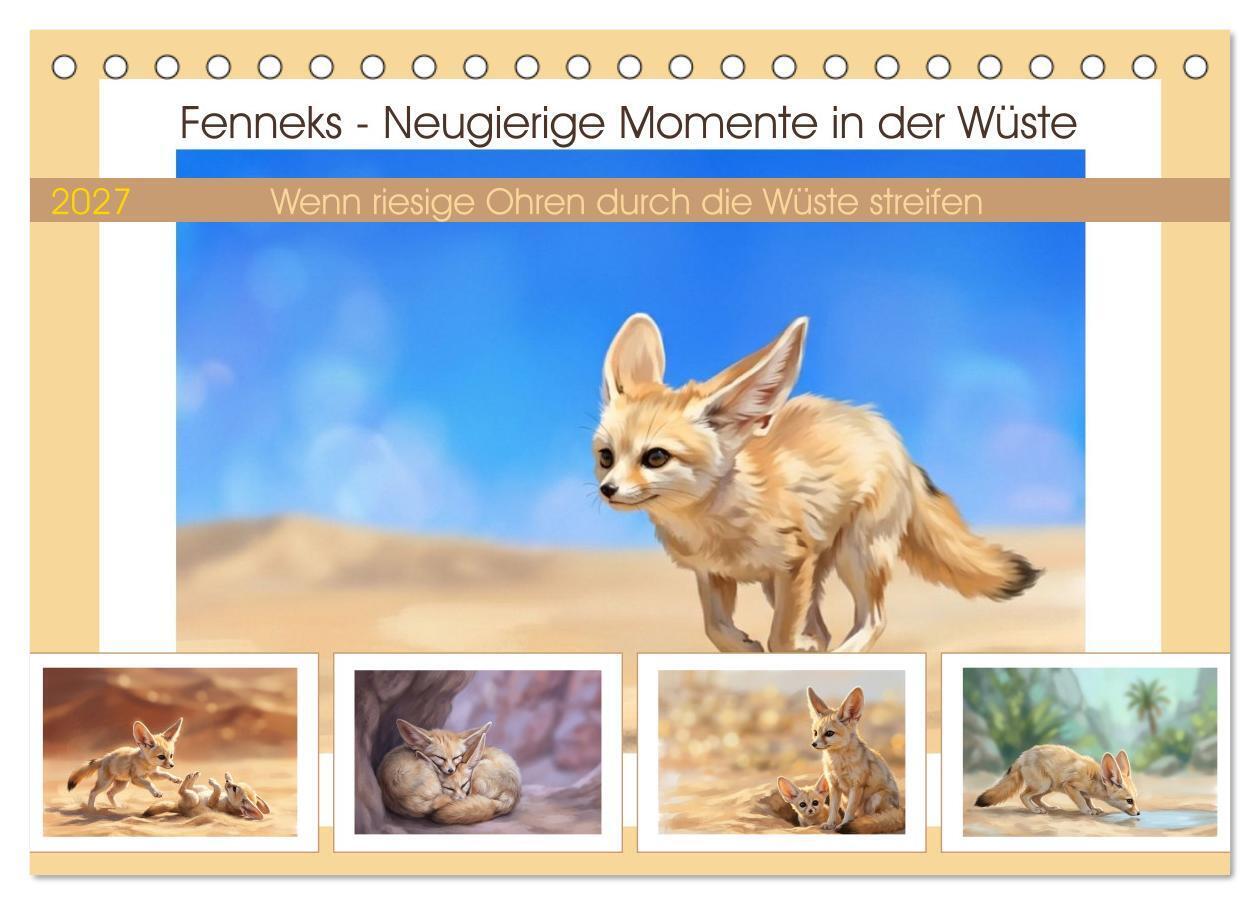 Fenneks - Neugierige Momente in der Wüste (Tischkalender 2027 DIN A5 quer) CALVENDO Monatskalender