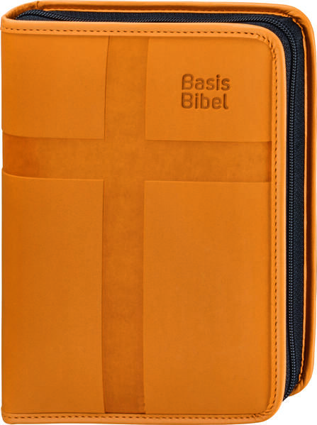 BasisBibel. Die Kompakte. Kunstlederhülle mit Reißverschluss. orange