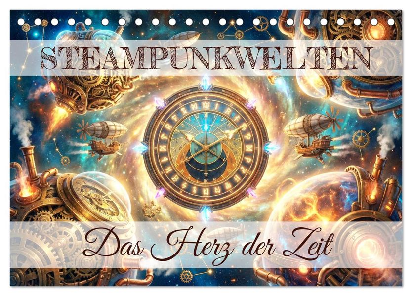 Steampunkwelten - Das Herz der Zeit (Tischkalender 2027 DIN A5 quer) CALVENDO Monatskalender