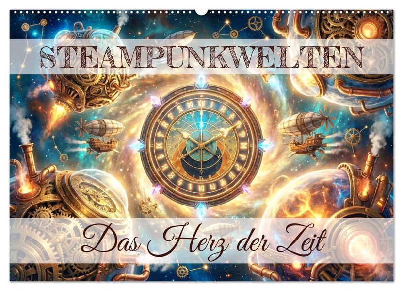 Steampunkwelten - Das Herz der Zeit (Wandkalender 2027 DIN A2 quer) CALVENDO Monatskalender