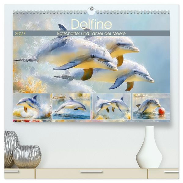 Delfine. Botschafter und Tänzer der Meere (hochwertiger Premium Wandkalender 2027 DIN A2 quer) Kunstdruck in Hochglanz
