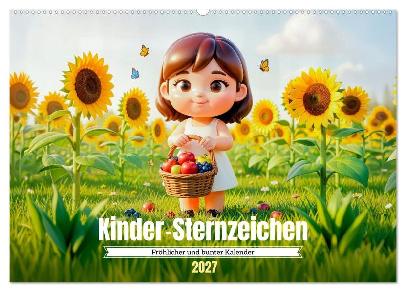 KinderSternzeichen - Fröhlicher und bunter Kalender (Wandkalender 2027 DIN A2 quer) CALVENDO Monatskalender