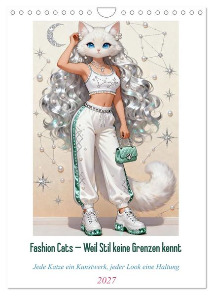 Fashion Cats - Weil Stil keine Grenzen kennt (Wandkalender 2027 DIN A4 hoch) CALVENDO Monatskalender