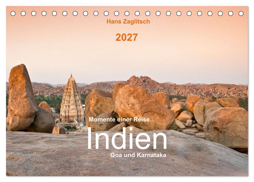 Momente einer Reise - Goa und Karnataka (Tischkalender 2027 DIN A5 quer) CALVENDO Monatskalender