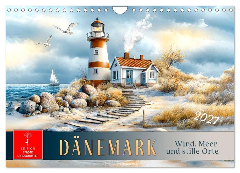 Dänemark - Wind Meer und stille Orte (Wandkalender 2027 DIN A4 quer) CALVENDO Monatskalender