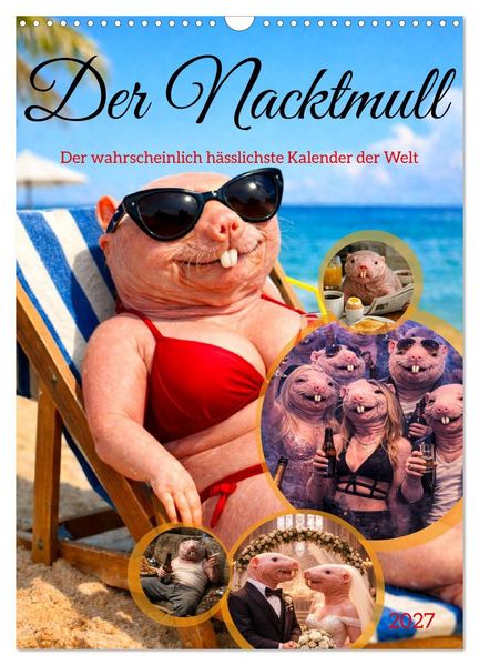 Der Nacktmull (Wandkalender 2027 DIN A3 hoch) CALVENDO Monatskalender