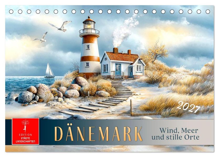Dänemark - Wind Meer und stille Orte (Tischkalender 2027 DIN A5 quer) CALVENDO Monatskalender