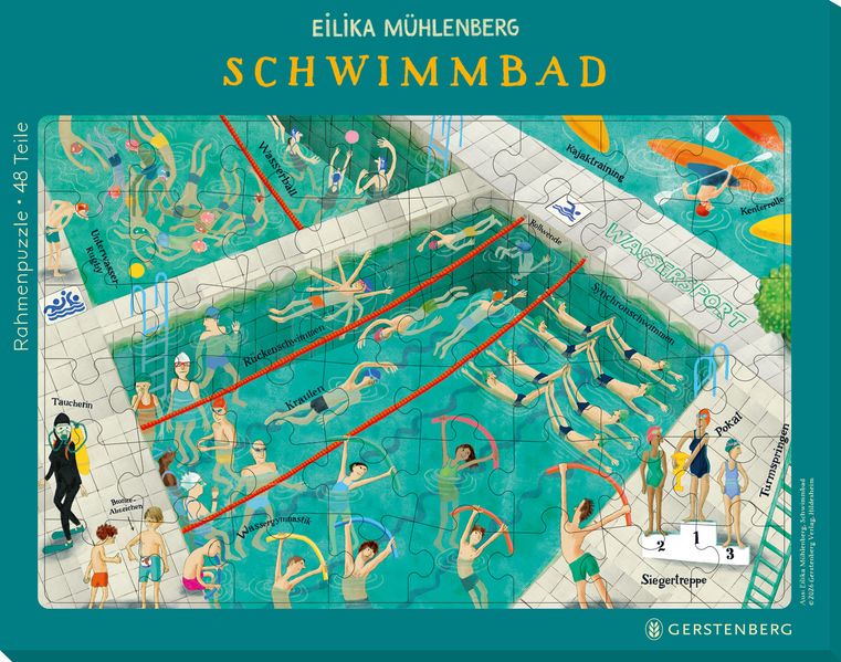 Rahmenpuzzle Schwimmbad - 48 Teile
