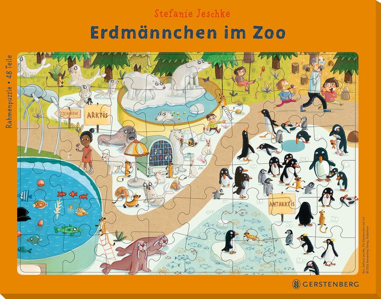 Rahmenpuzzle Erdmännchen in Zoo - 48 Teile