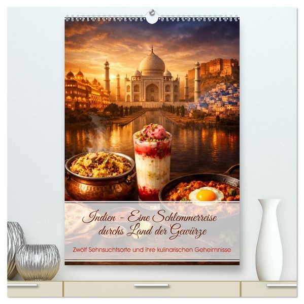 Indien - Eine Schlemmerreise durchs Land der Gewürze (hochwertiger Premium Wandkalender 2027 DIN A2 hoch) Kunstdruck in Hochglanz