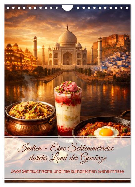 Indien - Eine Schlemmerreise durchs Land der Gewürze (Wandkalender 2027 DIN A4 hoch) CALVENDO Monatskalender