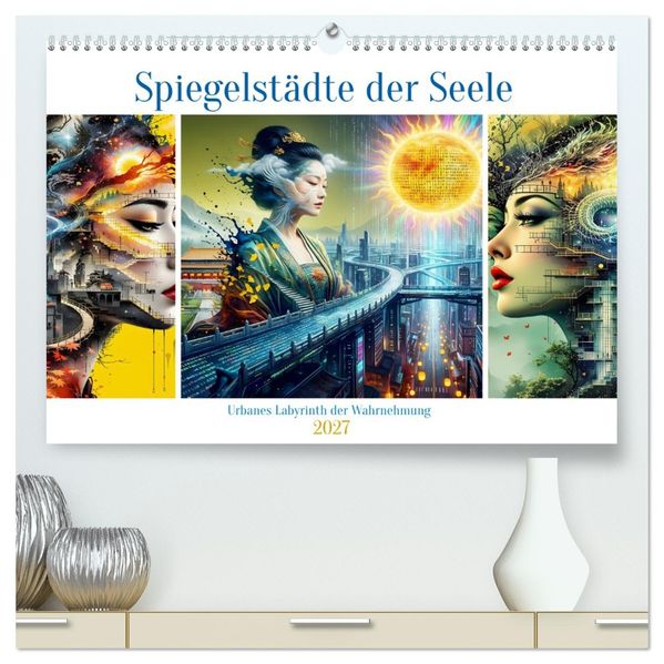 Spiegelstädte der Seele - Urbanes Labyrinth der Wahrnehmung (hochwertiger Premium Wandkalender 2027 DIN A2 quer) Kunstdruck in Hochglanz
