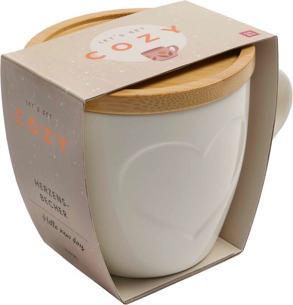 COZY Tasse mit Bambusdeckel (weiß)