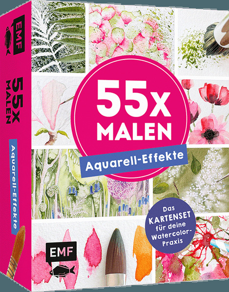 55 x malen - Aquarell-Effekte: Das Kartenset für deine Watercolor-Praxis
