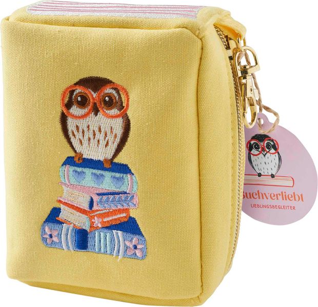 Buchverliebt Besticktes Täschchen Büchereule