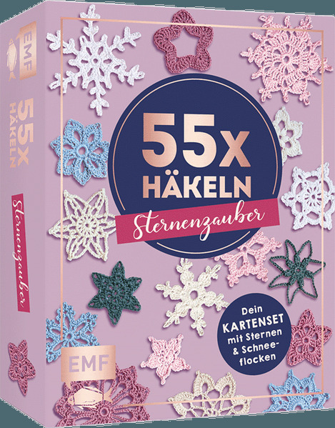 55 x häkeln - Sternenzauber: Dein Kartenset mit traumhaften Häkelsternen und Schneeflocken