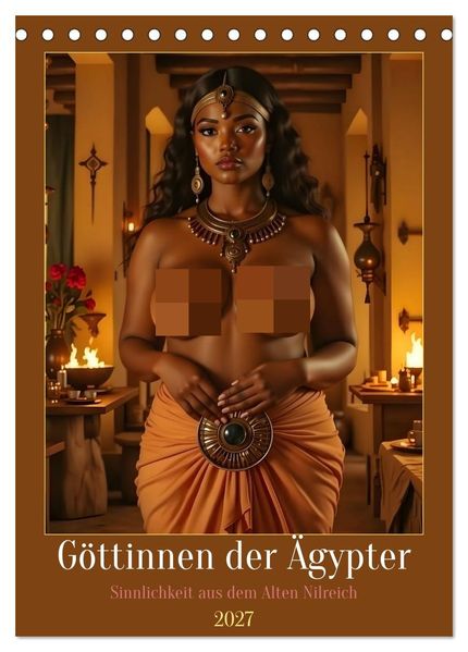 Göttinnen der Ägypter (Tischkalender 2027 DIN A5 hoch) CALVENDO Monatskalender