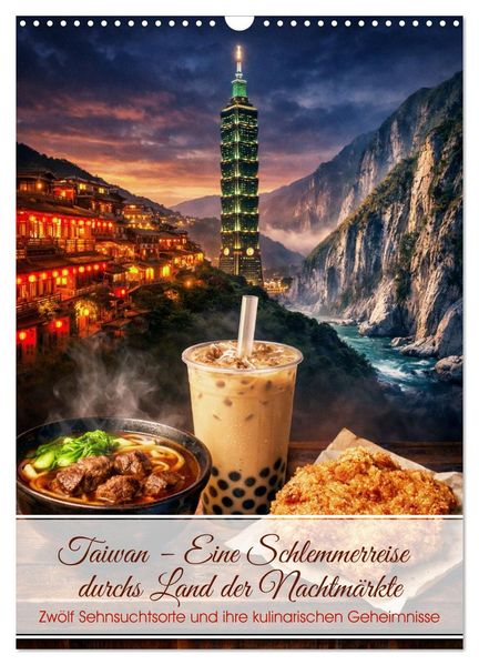 Taiwan - Eine Schlemmerreise durchs Land der Nachtmärkte (Wandkalender 2027 DIN A3 hoch) CALVENDO Monatskalender