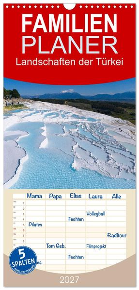 Familienplaner 2027 - Landschaften der Türkei mit 5 Spalten (Wandkalender 21 x 45 cm) CALVENDO