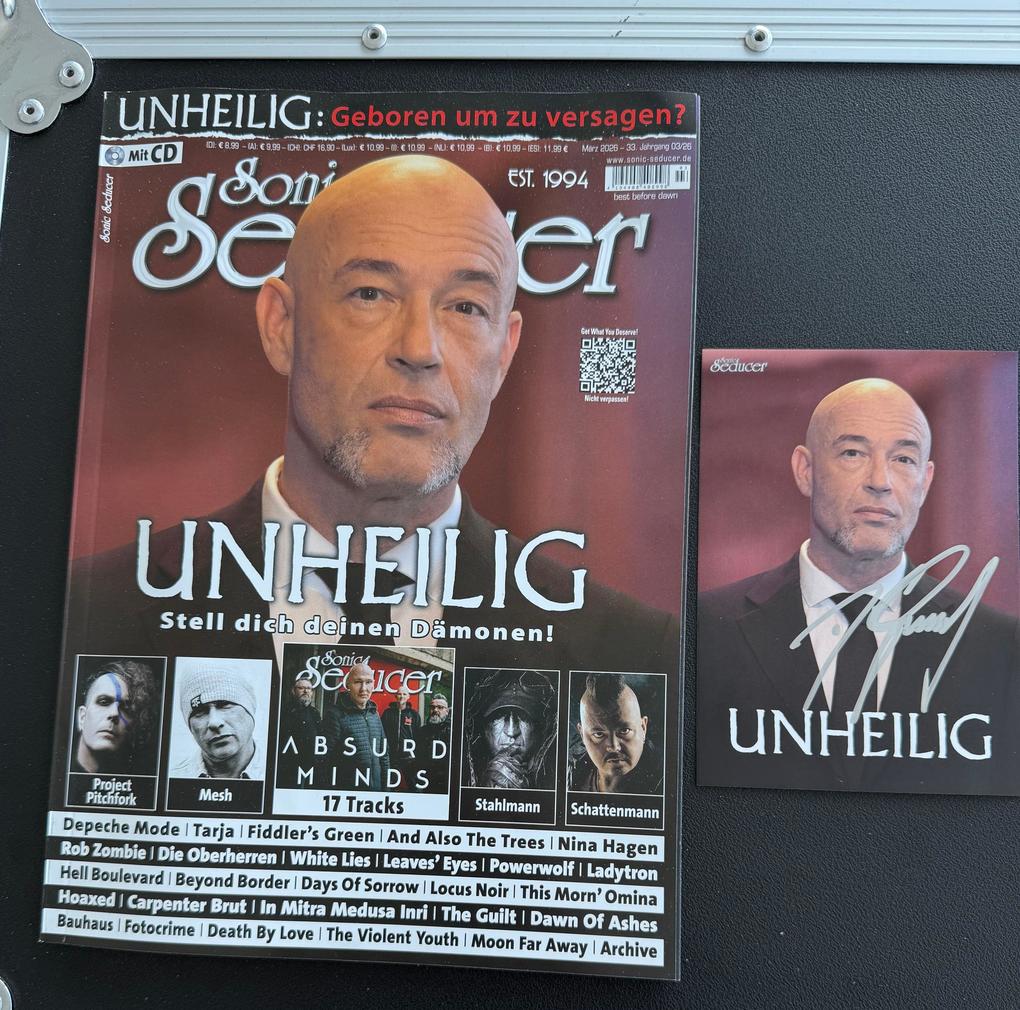 Unheilig signierte Fotokarte + Sonic Seducer 03/2026 Liebe Glaube Monster