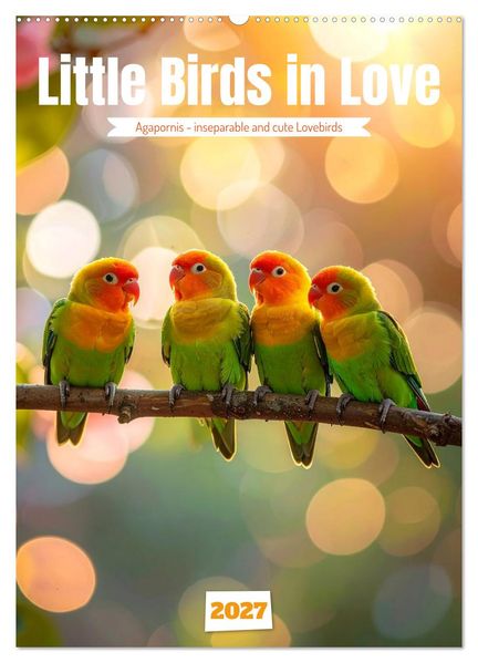 Little Birds in Love (Wall Calendar 2027 DIN A2 portrait) CALVENDO 12 Month Wall Calendar