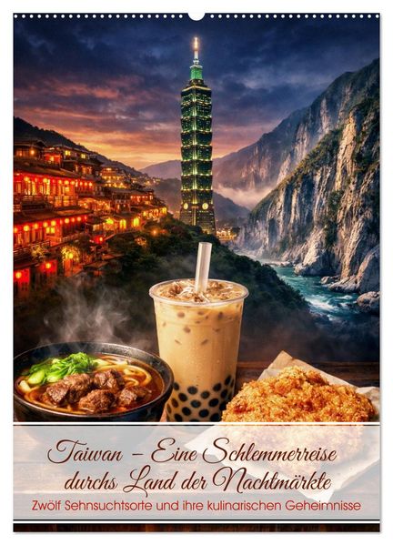 Taiwan - Eine Schlemmerreise durchs Land der Nachtmärkte (Wandkalender 2027 DIN A2 hoch) CALVENDO Monatskalender