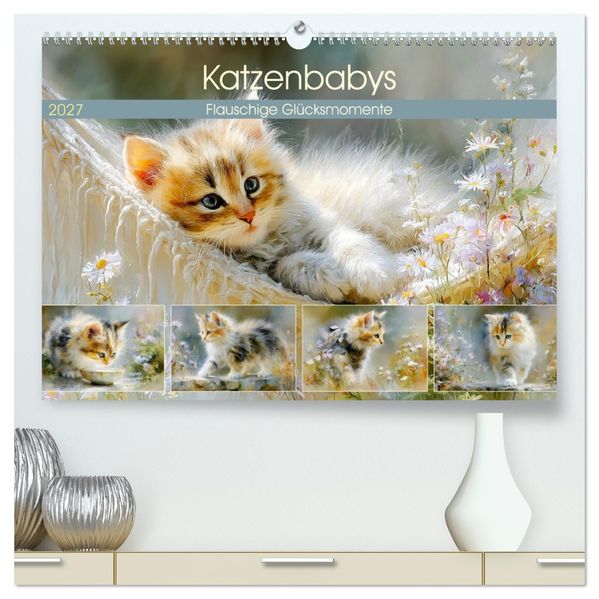Katzenbabys. Flauschige Glücksmomente (hochwertiger Premium Wandkalender 2027 DIN A2 quer) Kunstdruck in Hochglanz