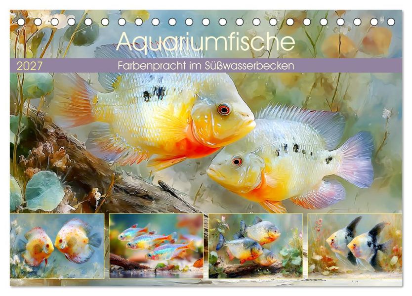 Aquariumfische. Farbenpracht im Süßwasserbecken (Tischkalender 2027 DIN A5 quer) CALVENDO Monatskalender