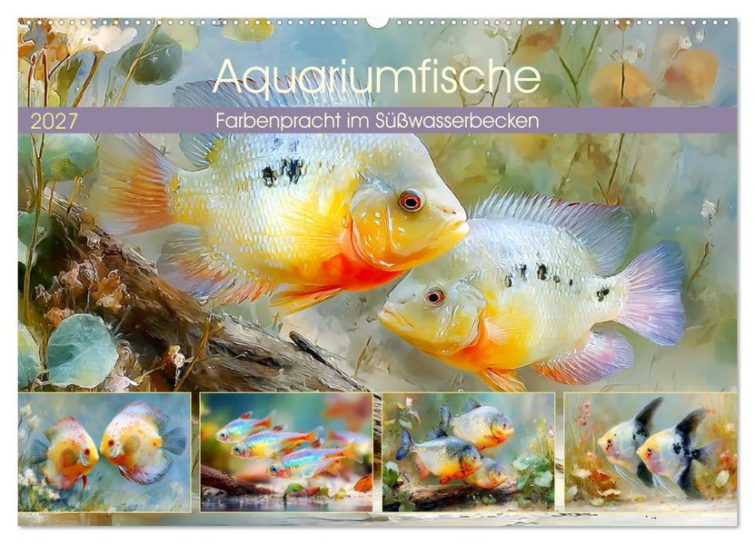 Aquariumfische. Farbenpracht im Süßwasserbecken (Wandkalender 2027 DIN A2 quer) CALVENDO Monatskalender