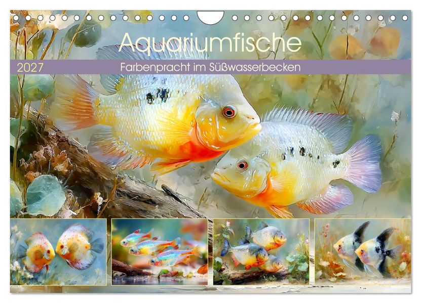 Aquariumfische. Farbenpracht im Süßwasserbecken (Wandkalender 2027 DIN A4 quer) CALVENDO Monatskalender