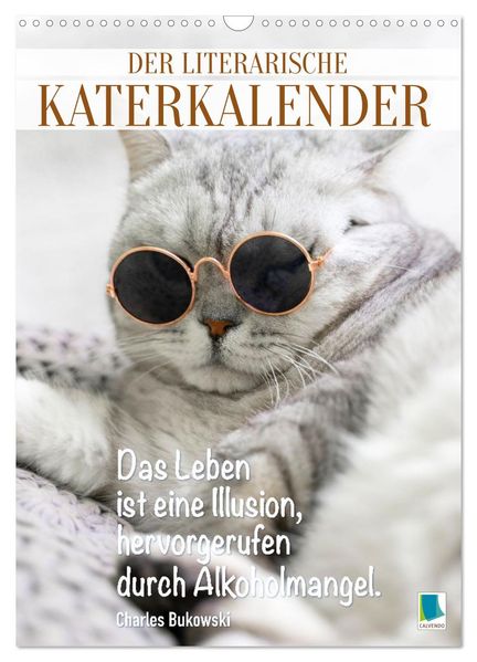 Der literarische Katerkalender (Wandkalender 2027 DIN A3 hoch) CALVENDO Monatskalender
